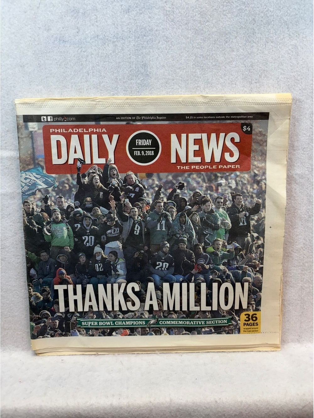 2018 Philadelphia Daily News Eagles Super Bowl LII Champions Parade Newspaper
